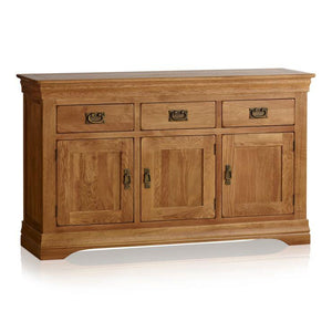 French Rustic Solid Oak Large Sideboard - Oak Furniture Store & Sofas