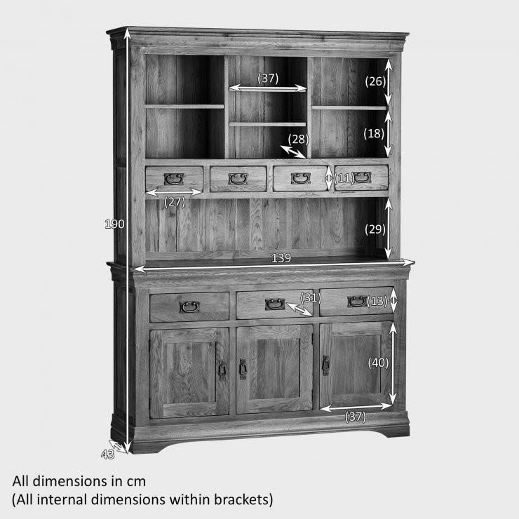French Rustic Solid Oak Large Sideboard With Hutch Dresser - Oak Furniture Store