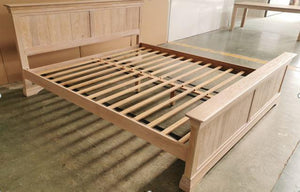 French Rustic Solid Oak Queen-Size Bed - Oak Furniture Store & Sofas