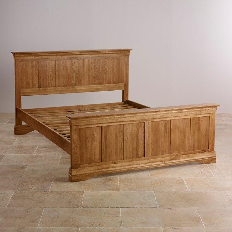 French Rustic Solid Oak Bed Frame - Oak Furniture Store