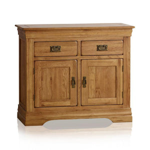 French Rustic Solid Oak Small Sideboard - Oak Furniture Store & Sofas