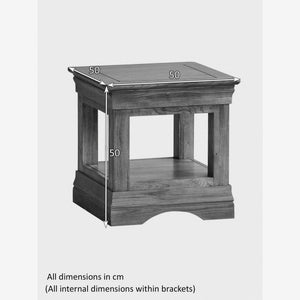 French Rustic Solid Oak Square Lamp Table - Oak Furniture Store & Sofas