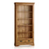 French Rustic Solid Oak Tall Bookcase - Oak Furniture Store