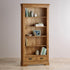 French Rustic Solid Oak Tall Bookcase - Oak Furniture Store