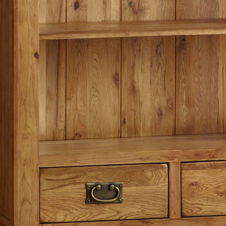 French Rustic Solid Oak Tall Bookcase - Oak Furniture Store