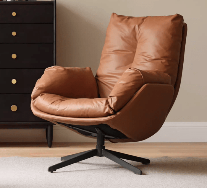 Genner Luxe Silicone Leather Swivel Leisure Chair Sofa