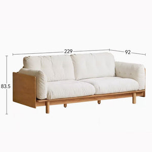 Hamburg Design Natural Solid Rubberwood Sofa - Oak Furniture Store & Sofas