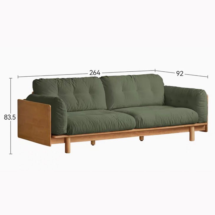 Hamburg Design Natural Solid Rubberwood Sofa - Oak Furniture Store