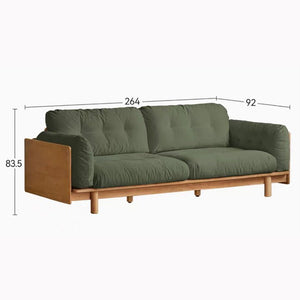 Hamburg Design Natural Solid Rubberwood Sofa - Oak Furniture Store & Sofas