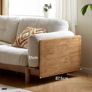 Hamburg Design Natural Solid Rubberwood Sofa - Oak Furniture Store & Sofas