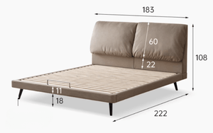 Helsinki Tech-Fabric Bed Frame - Oak Furniture Store & Sofas