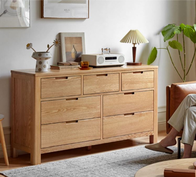 Humbie Natural Solid Oak 3+4 Chest of Drawers - Oak Furniture Store & Sofas