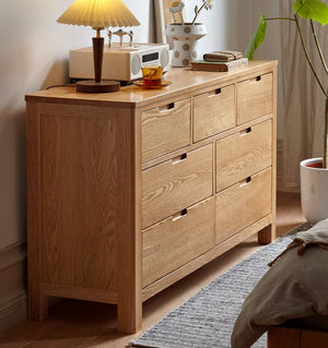 Humbie Natural Solid Oak 3+4 Chest of Drawers - Oak Furniture Store & Sofas