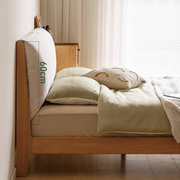 Humbie Natural Solid Oak Cushion Back Bed Frame - Oak Furniture Store