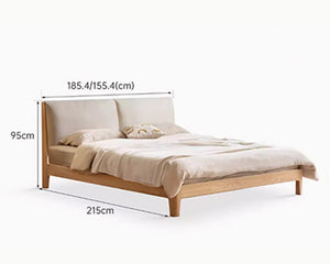 Humbie Natural Solid Oak Cushion Back Bed Frame - Oak Furniture Store & Sofas