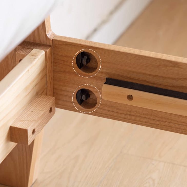 Humbie Natural Solid Oak Cushion Back Bed Frame - Oak Furniture Store