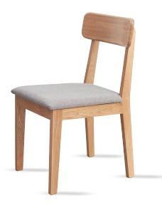 Humbie Natural Solid Oak Dining Chair With Fabric Pad - Oak Furniture Store & Sofas