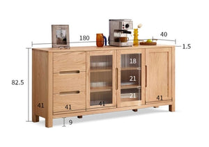 Humbie Natural Solid Oak Extra Large Sideboard - Oak Furniture Store & Sofas