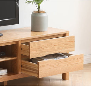 Humbie Natural Solid Oak Large TV Unit - Oak Furniture Store & Sofas