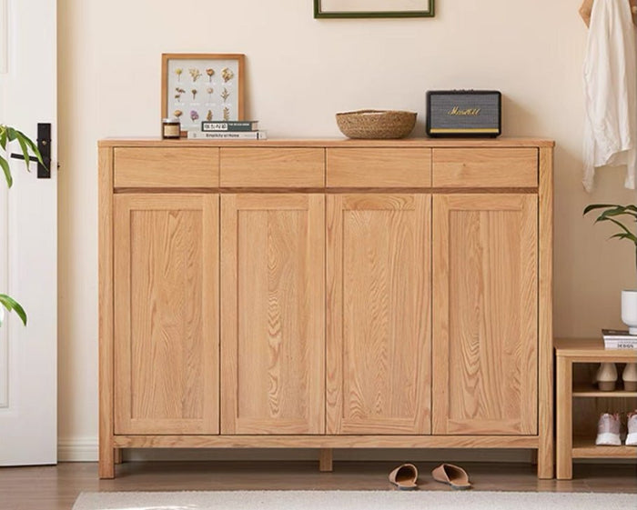 Humbie Natural Solid Oak Shoe Cabinet