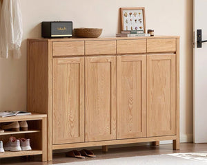 Humbie Natural Solid Oak Shoe Cabinet - Oak Furniture Store & Sofas