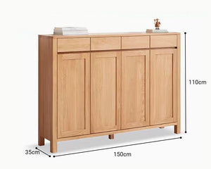 Humbie Natural Solid Oak Shoe Cabinet - Oak Furniture Store & Sofas