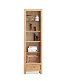 Humbie Natural Solid Oak Slim Bookcase (Coming Soon!) - Oak Furniture Store & Sofas