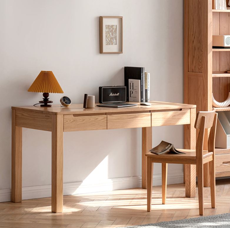Humbie Solid Oak Study Desk - Oak Furniture Store