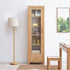 Humbie Solid Oak Slim Display Cabinet - Oak Furniture Store