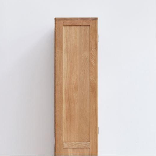 Humbie Solid Oak Slim Display Cabinet - Oak Furniture Store