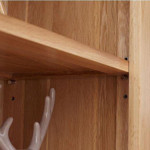 Humbie Solid Oak Slim Display Cabinet - Oak Furniture Store