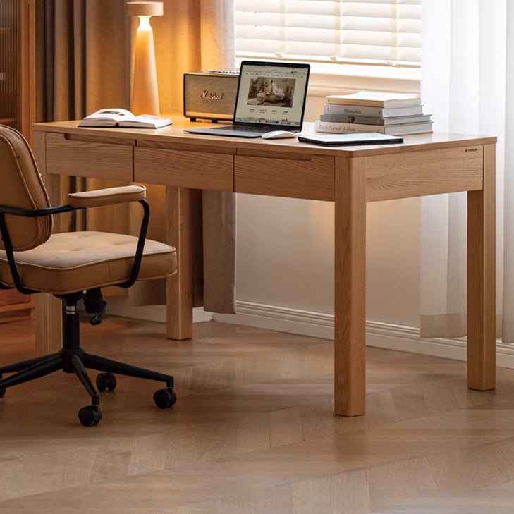 Humbie Solid Oak Study Desk - Oak Furniture Store