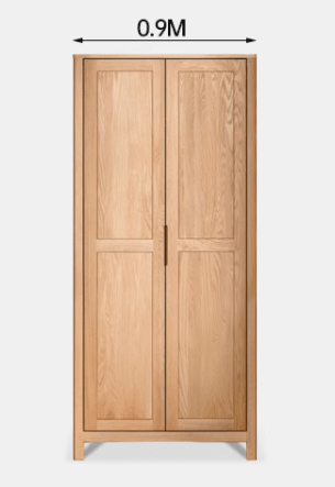 Humbie Solid Oak Two-Door Wardrobe Design A - Oak Furniture Store & Sofas