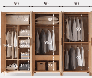 Humbie Solid Oak Two-Door Wardrobe Design A - Oak Furniture Store & Sofas