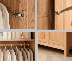 Humbie Solid Oak Two-Door Wardrobe Design A - Oak Furniture Store & Sofas