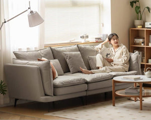 Jasper Design Tech Fabric Creamy Sofa - Oak Furniture Store & Sofas