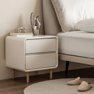 Kemi Cream White Bedside Table - Oak Furniture Store & Sofas