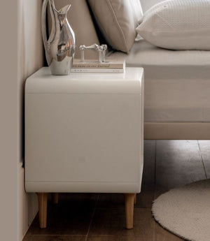 Kemi Cream White Bedside Table - Oak Furniture Store & Sofas