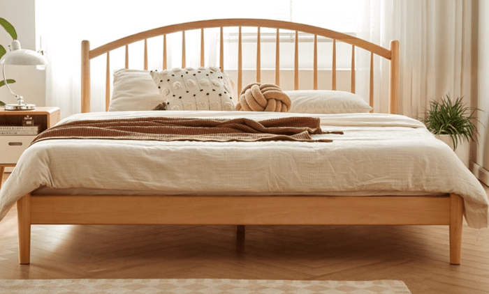 Kemi Natural Solid Beech Harp Bed Frame