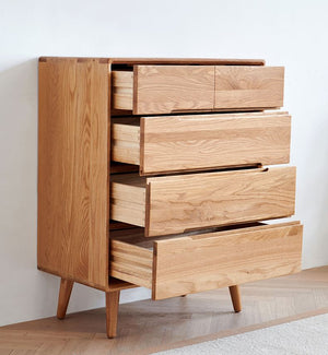 Malmo Natural Solid Oak 2+3 chest of Drawers - Oak Furniture Store & Sofas