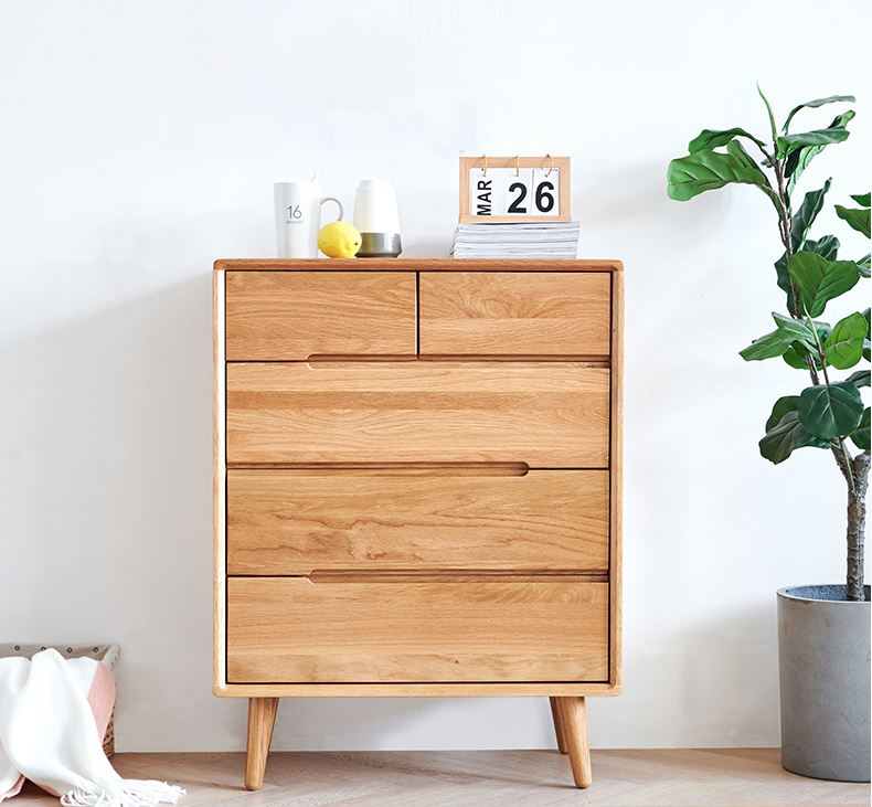 Malmo Natural Solid Oak 2+3 chest of Drawers - Oak Furniture Store & Sofas