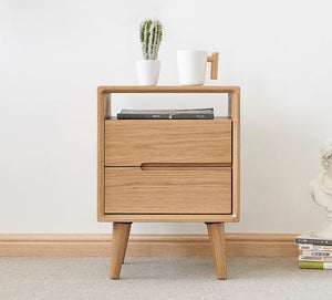 Malmo Natural Solid Oak Bedside Table - Oak Furniture Store & Sofas