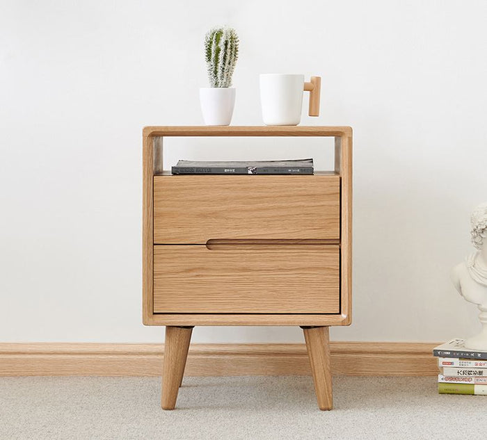 Malmo Natural Solid Oak Bedside Table