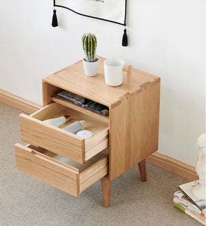 Malmo Natural Solid Oak Bedside Table - Oak Furniture Store & Sofas