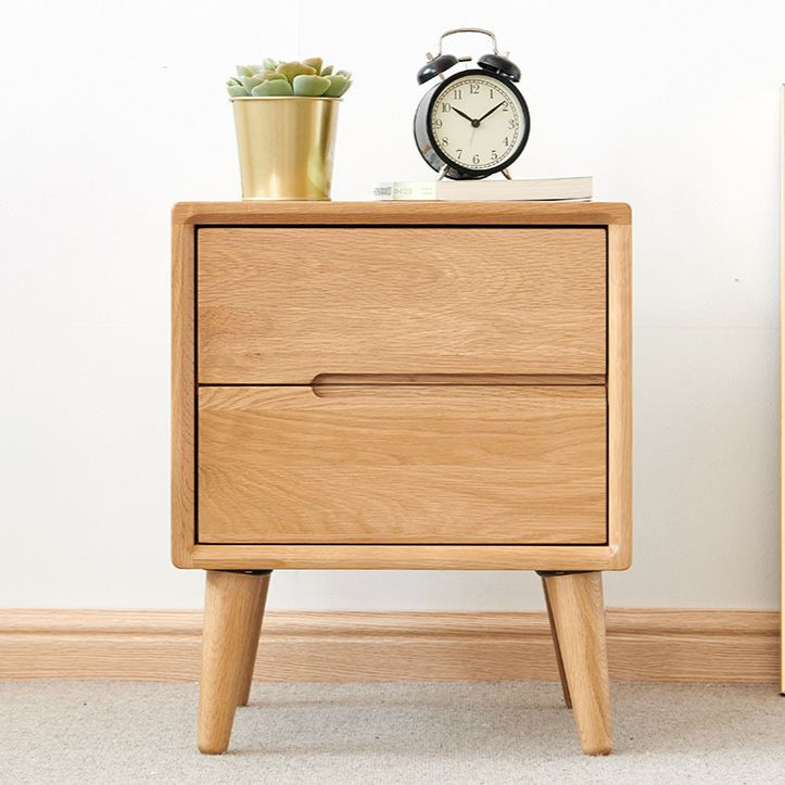 Malmo Natural Solid Oak Bedside Table Design 2 - Oak Furniture Store