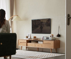 Malmo Natural Solid Oak Entertainment Unit - Oak Furniture Store & Sofas