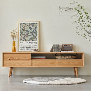 Malmo Natural Solid Oak Entertainment Unit - Oak Furniture Store & Sofas