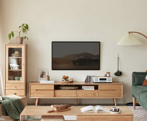 Malmo Natural Solid Oak Entertainment Unit - Oak Furniture Store & Sofas