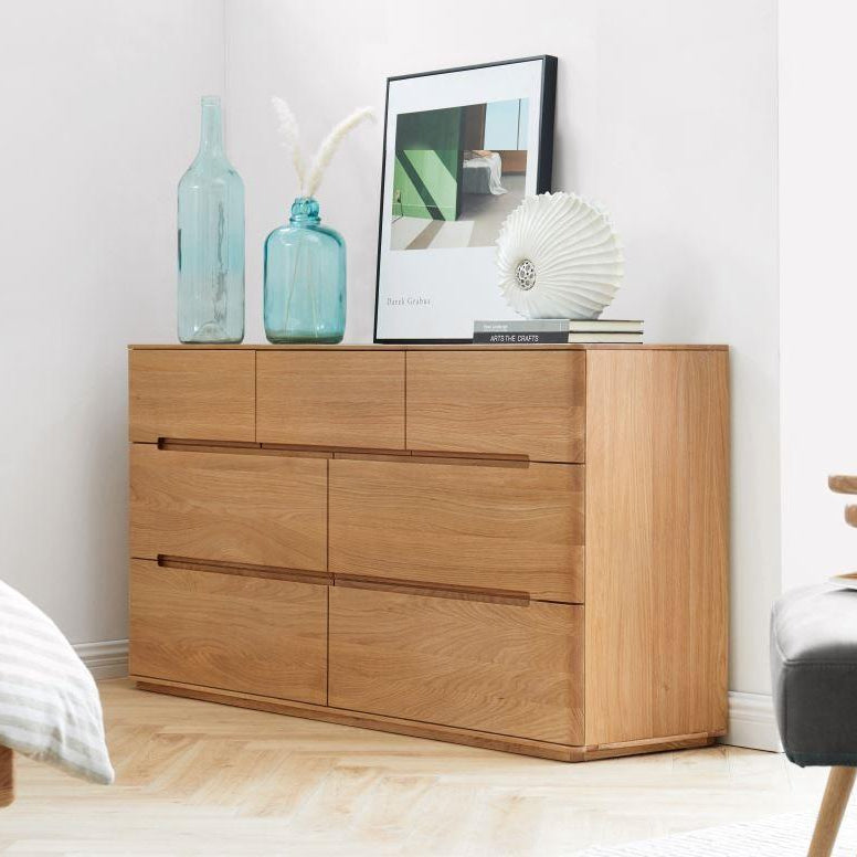 Manchester Natural Solid Oak 3+4 Chest of Drawers - Oak Furniture Store