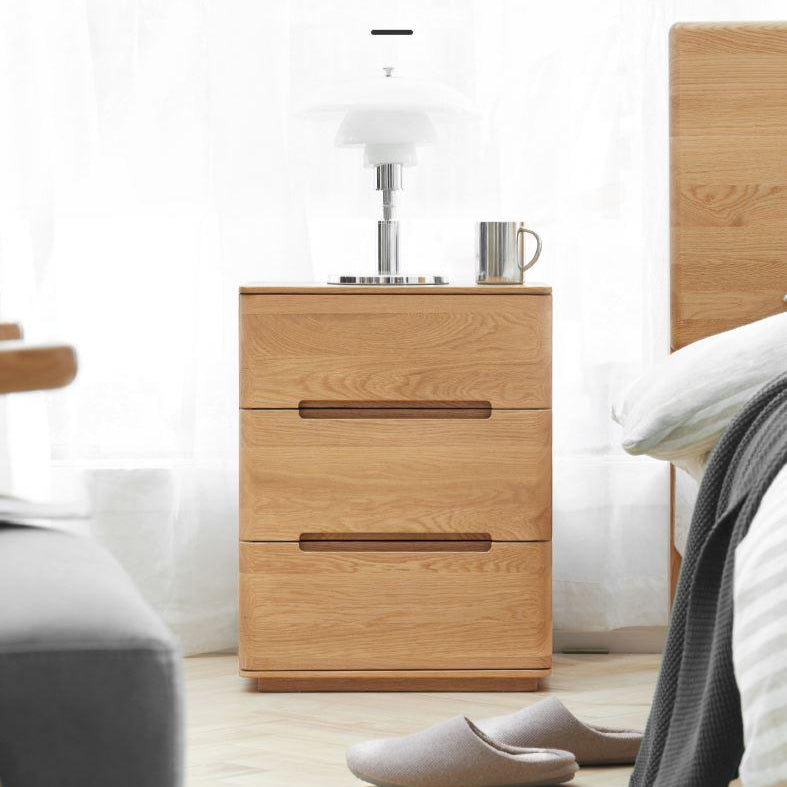 Manchester Natural Solid Oak Bedside Table - Oak Furniture Store